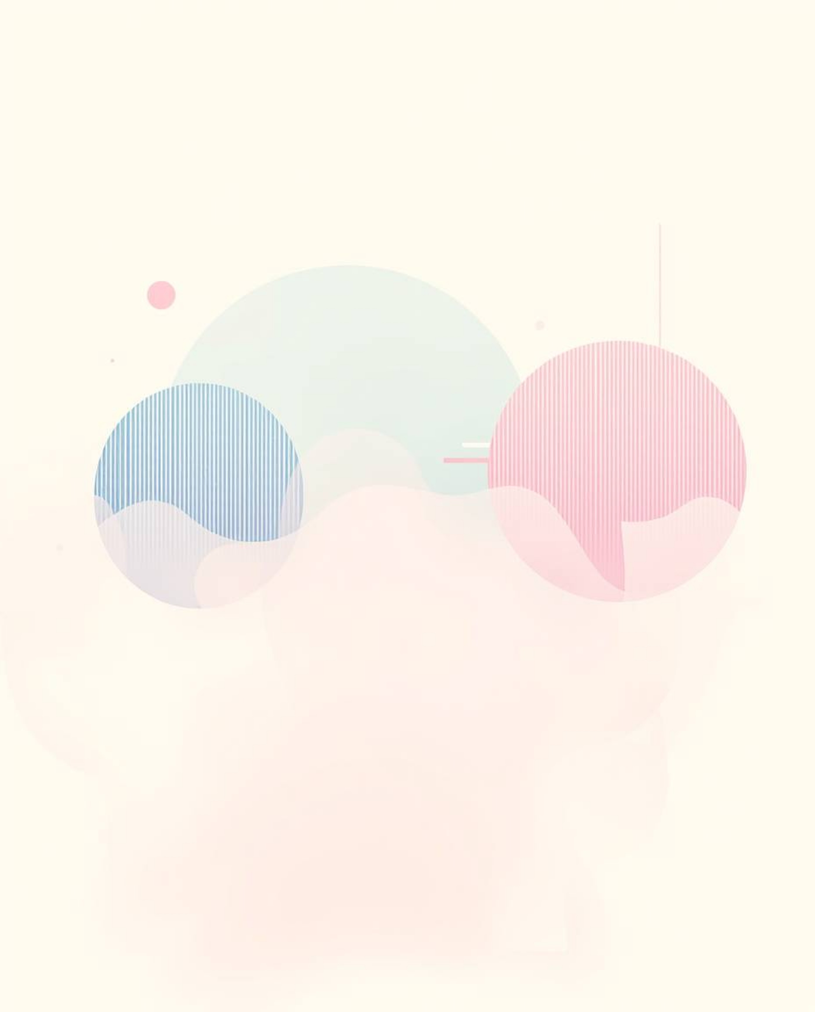 This artwork features a soothing abstract composition using soft pastel colors.  Glitch effects, fragmentation, and scanlines