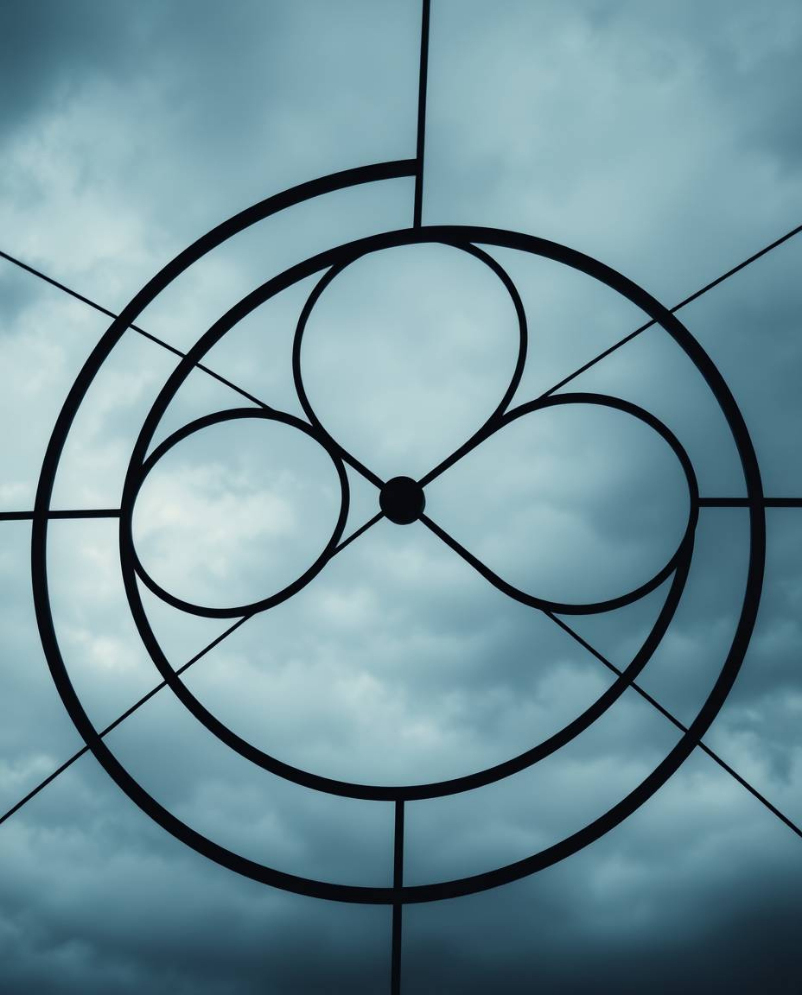 Intense close-up featuring a minimalist geometric pattern of circles and lines in the Bauhaus style juxtaposed against a dram
