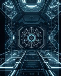 This high-resolution photograph showcases a futuristic digital interface defined by its architectural style and composed of i
