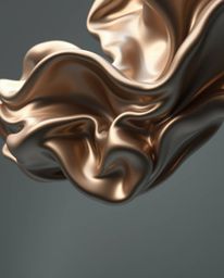 This is a strong and moody, high-realism 3D render showcasing smooth, metallic fluid shapes in dynamic motion, gracefully flo