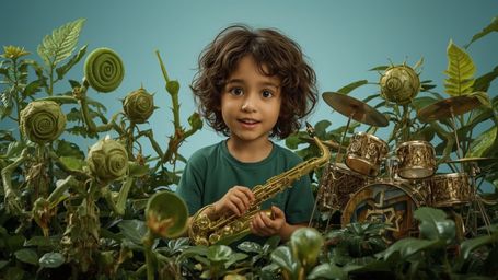 In a vibrant, cinematic photograph rendered in a hyper-realistic, Pixar-inspired style, a dynamic science fair duo unwittingl