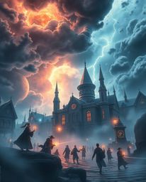 Immerse yourself in a world where futuristic sci-fi meets ethereal spiritual vibes, culminating in intense dramatic weather. 