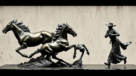 A visually striking chase scene featuring exaggerated squash and stretch animation techniques. Presented in classic black and