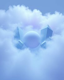 Explore stunning 3D art featuring distinct shapes shrouded in thick fog, enhanced with smooth gradient textures and a futuris