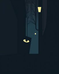 This illustration features a modern flat design with a strong, moody style, utilizing simple, two-dimensional shapes and low 
