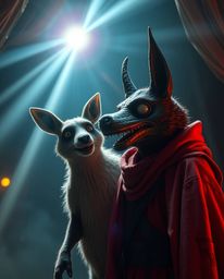 Explore a hero's journey alongside a talking animal companion, set against an eerie and creepy atmosphere punctuated by brigh