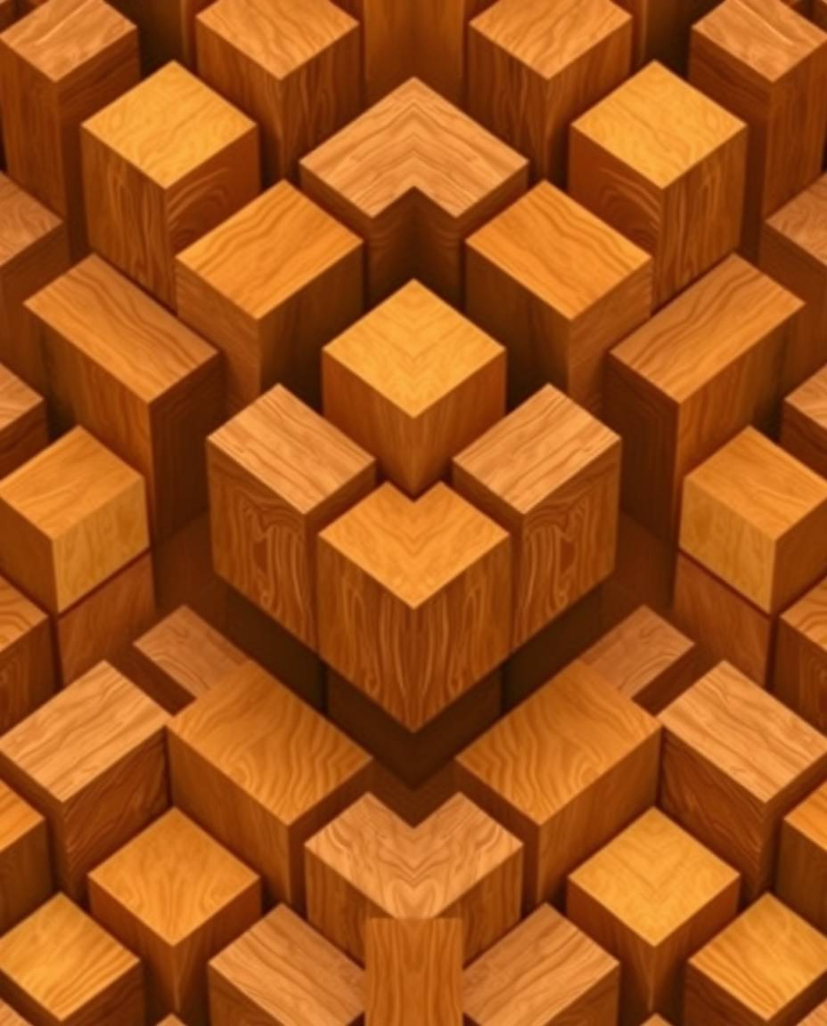 This logo concept features a captivating high-angle perspective showcasing a repetitive cube pattern inspired by Escher's imp