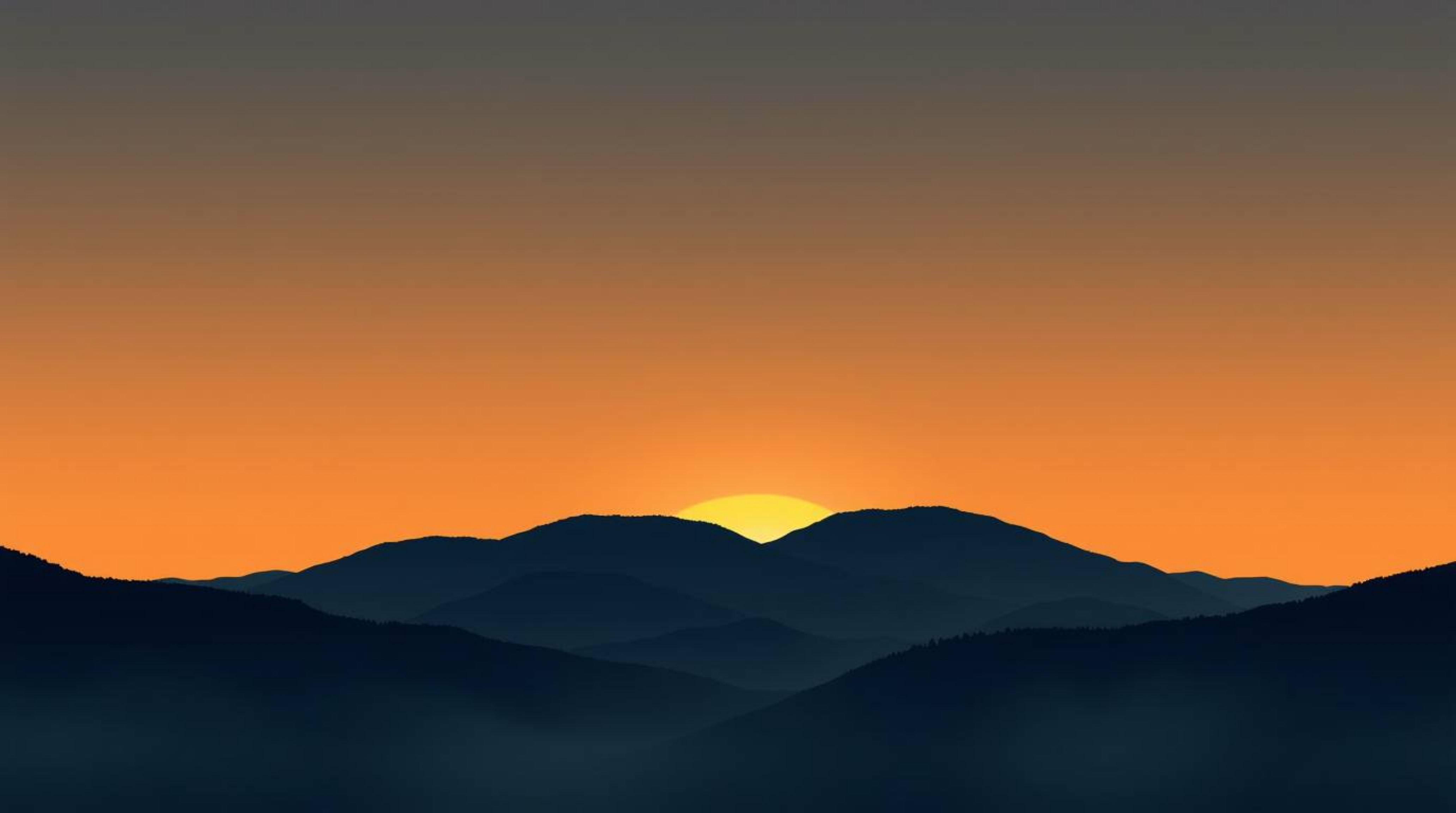 Experience the beauty of a modern flat design landscape featuring contrasting chiaroscuro lighting.  Fog-covered hills bask i