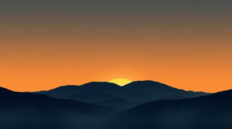 Experience the beauty of a modern flat design landscape featuring contrasting chiaroscuro lighting.  Fog-covered hills bask i