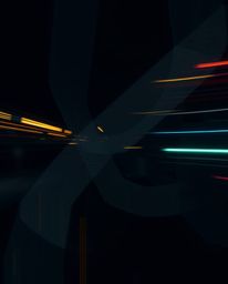 This captivating long exposure photograph showcases abstract shapes distorted with glitch effects, fragmentation, and scanlin