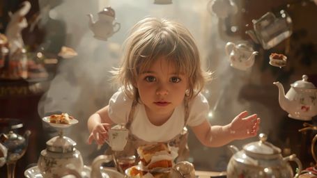 Step into a world of pure imagination with this warmly lit, cinematic photograph, reminiscent of Pixar's fantastical storytel