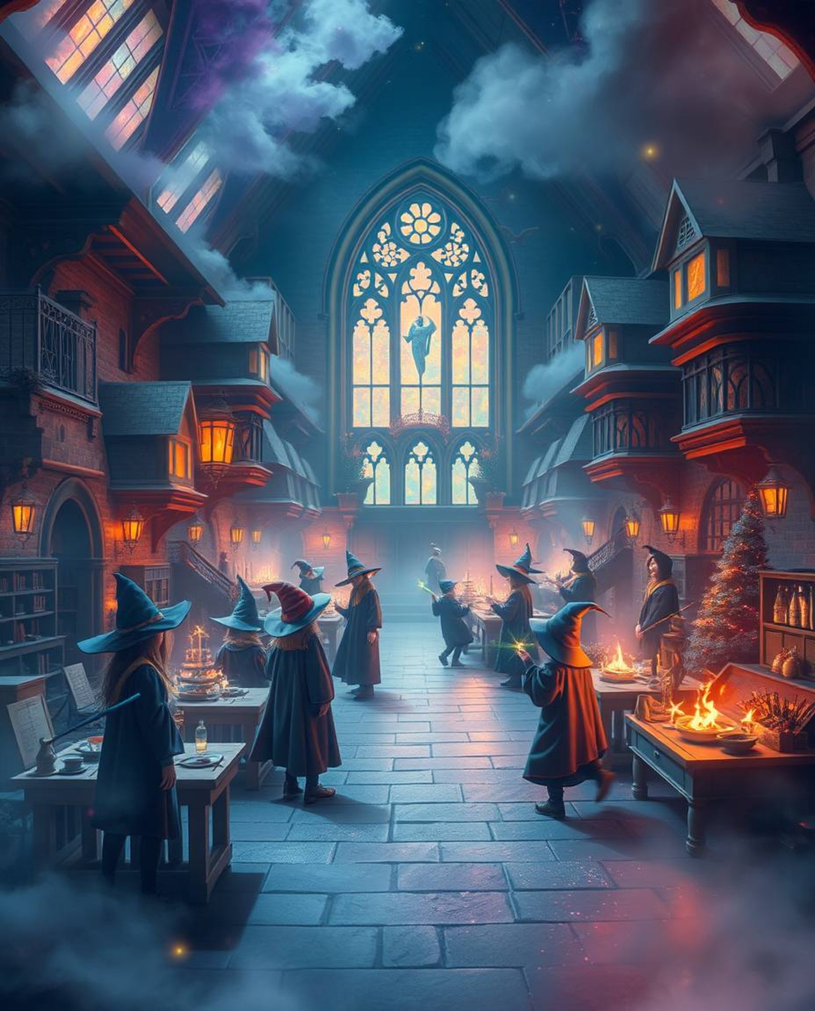 Discover a magical school brimming with young wizards, nestled within a mystical and enchanting environment.  Experience gent