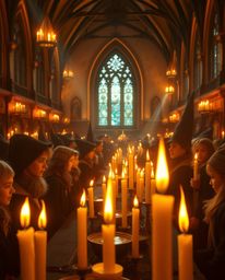 Immerse yourself in a world of warm candlelight and golden glows, where a magical school brimming with young wizards awaits. 