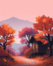 Immerse yourself in a captivating isekai anime-style illustration bathed in warm autumn colors. This expressive composition c