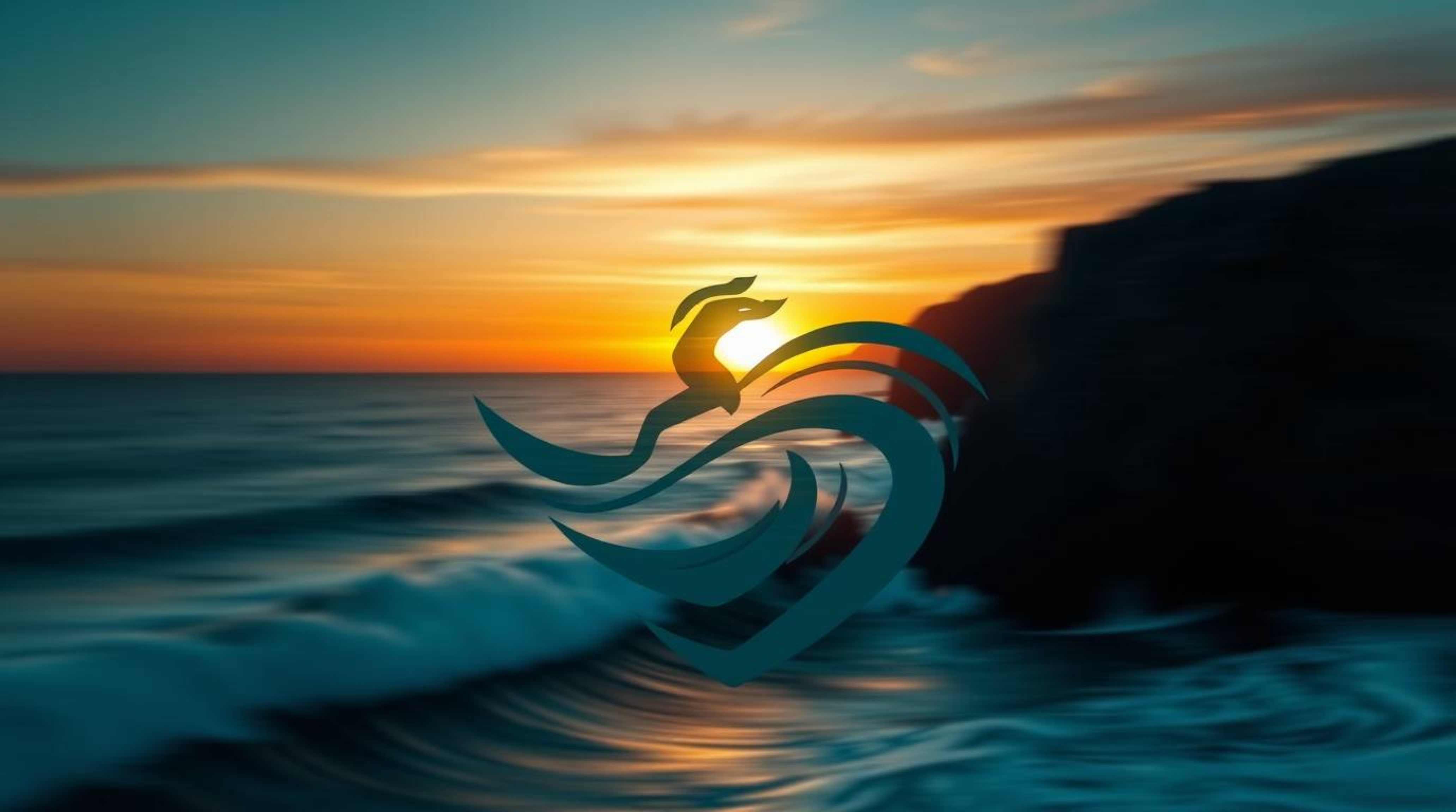 Captivating designs featuring dynamic logos with a rich deep teal color palette and geometric shapes.  Explore stunning visua