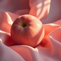 Experience the delicate beauty of a blushing pink peach in this classic oil painting style.  Captured in a close-up ASMR imag