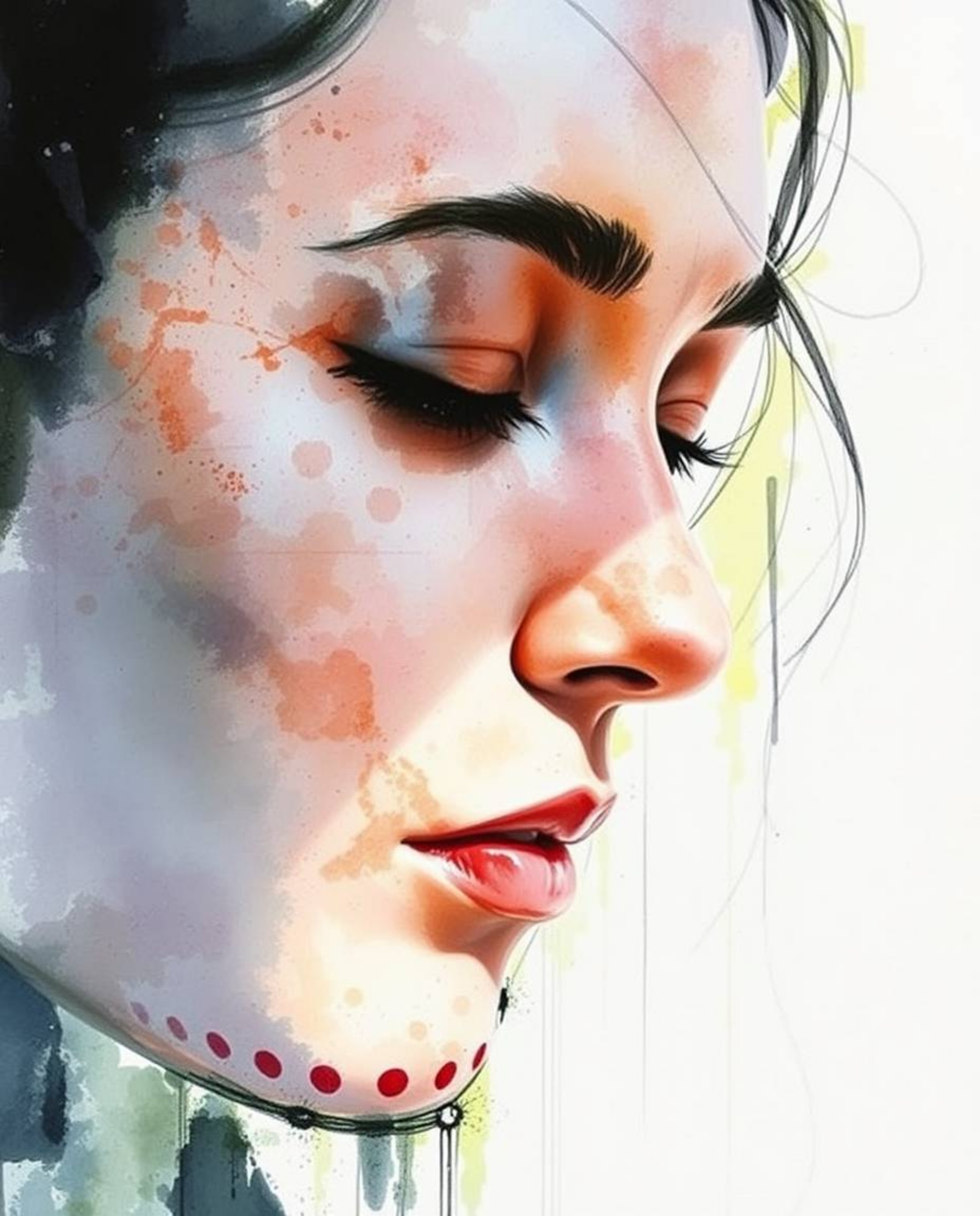 Explore the captivating fusion of traditional watercolor techniques and modern digital distortion in this collection. Witness