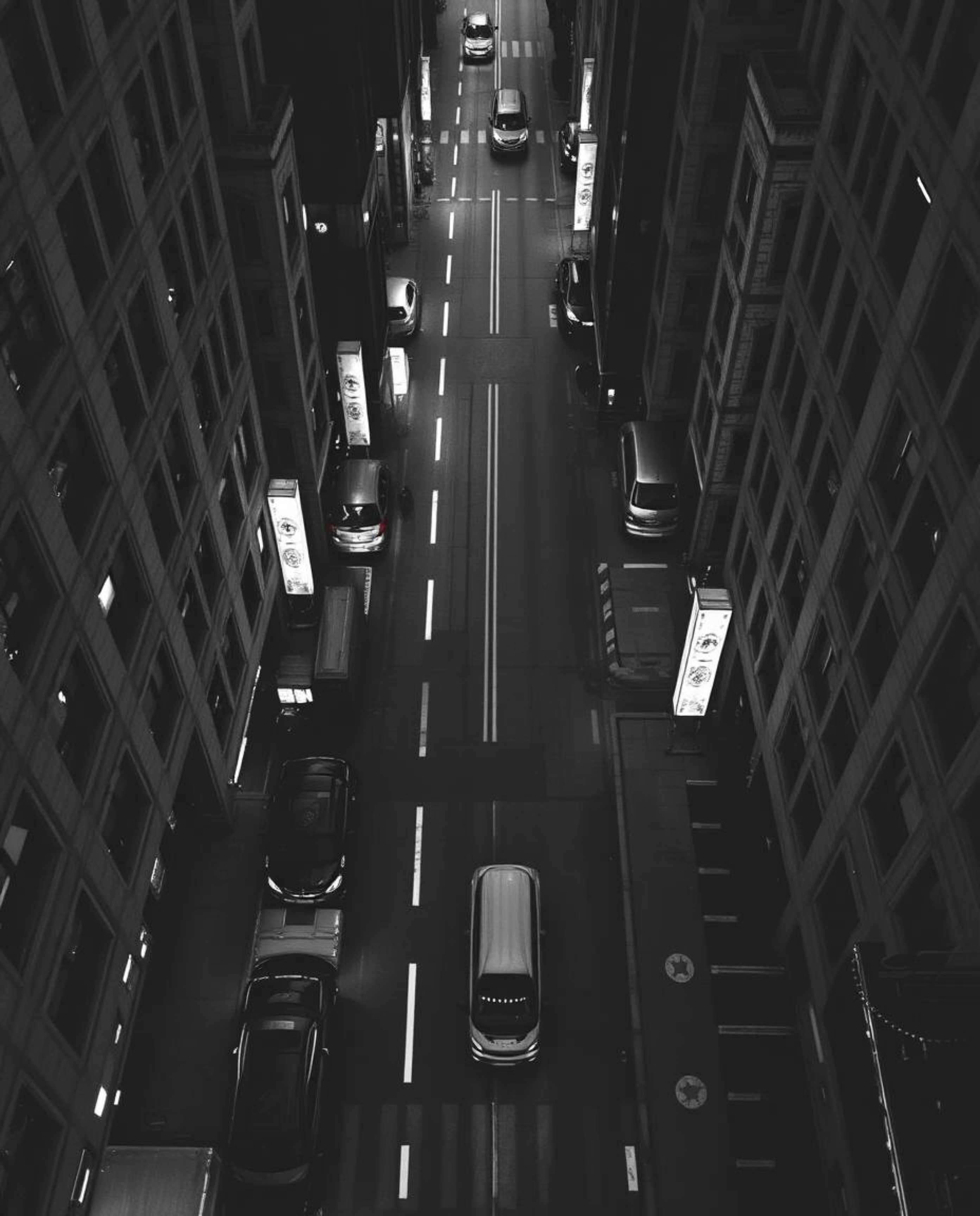 Explore a timeless and elegant cyberpunk street scene rendered in a pixelated glitch style. This overhead bird's eye view cap