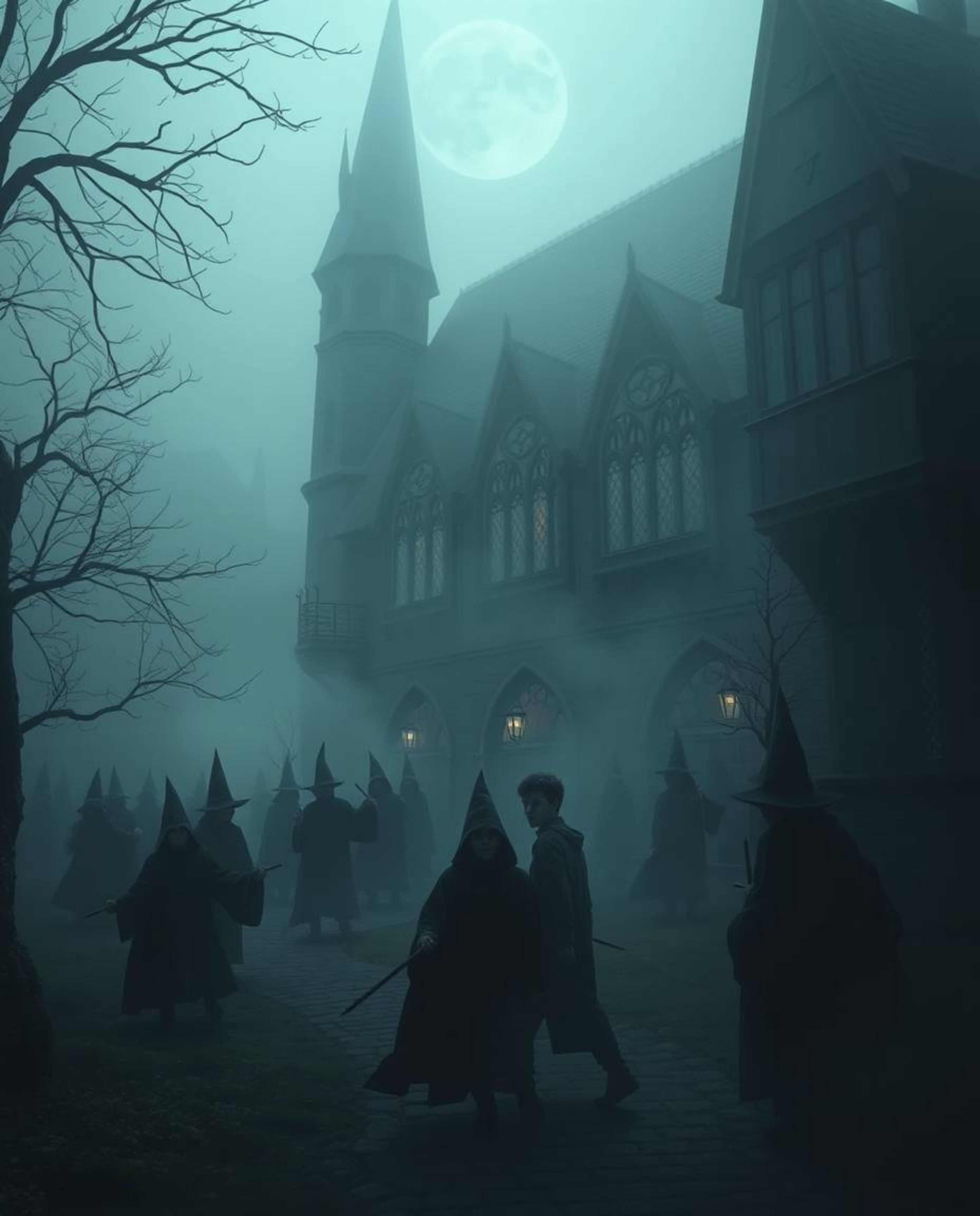 Step into a magical school unlike any other, where young wizards navigate their studies amidst an eerie and unsettling atmosp