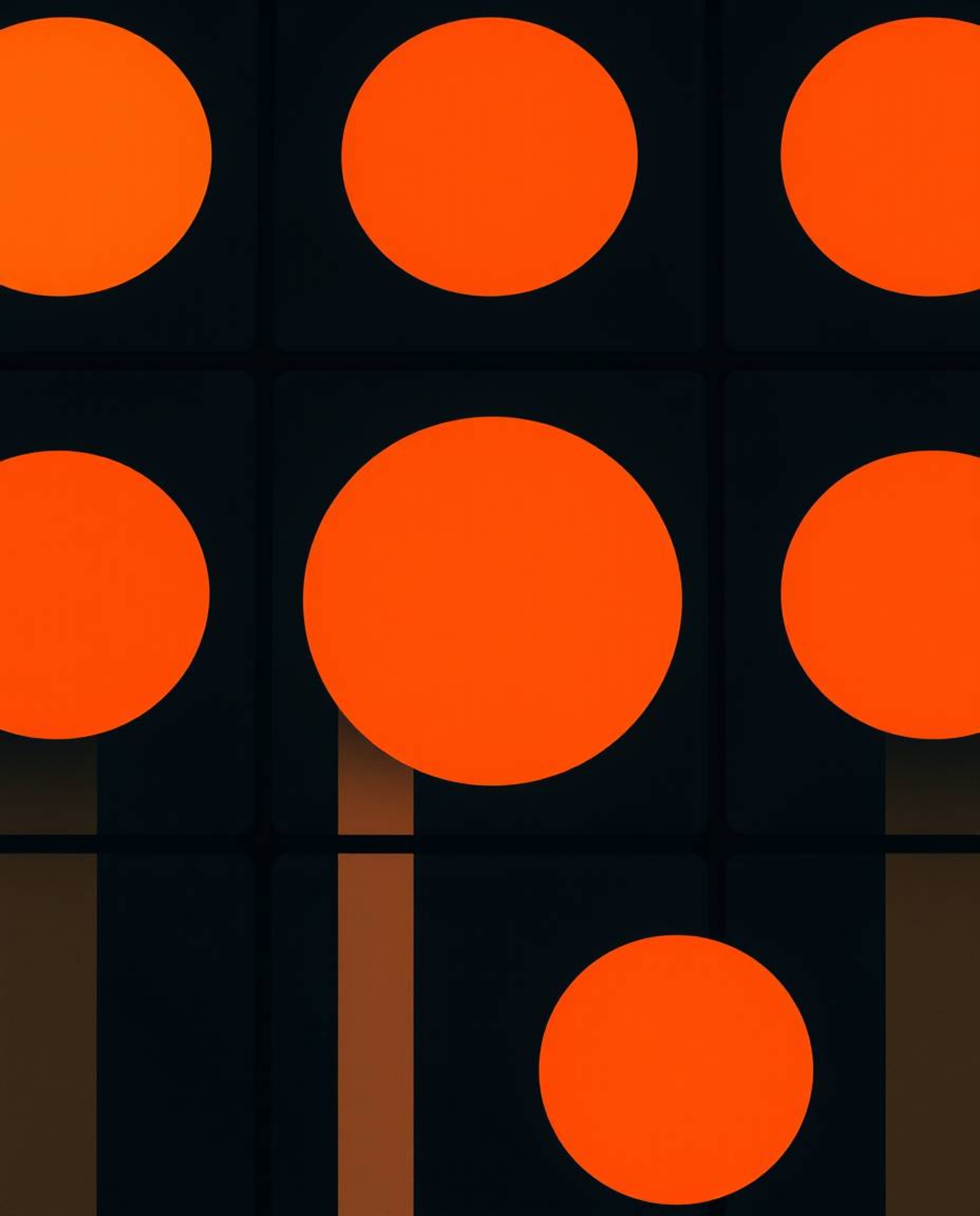 This professional fine art photograph captures a minimalist geometric pattern composed of circles and lines in the Bauhaus st