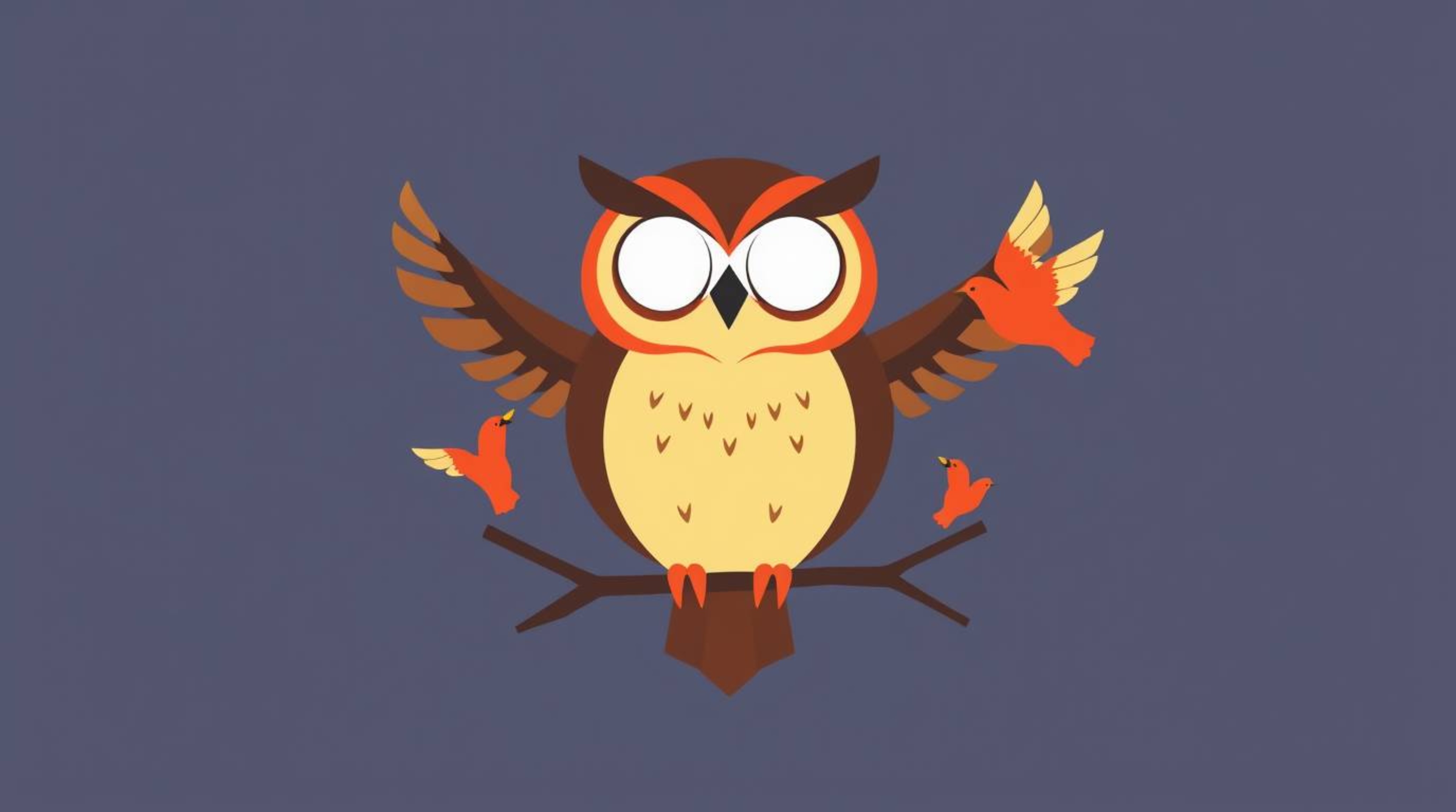 A heartwarming Pixar-style scene featuring a blind owl using geometric shapes and clean lines to teach birds how to fly. The 