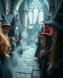 Explore a captivating world of young wizards with this extreme macro close-up photograph. Delve into the intricate details of