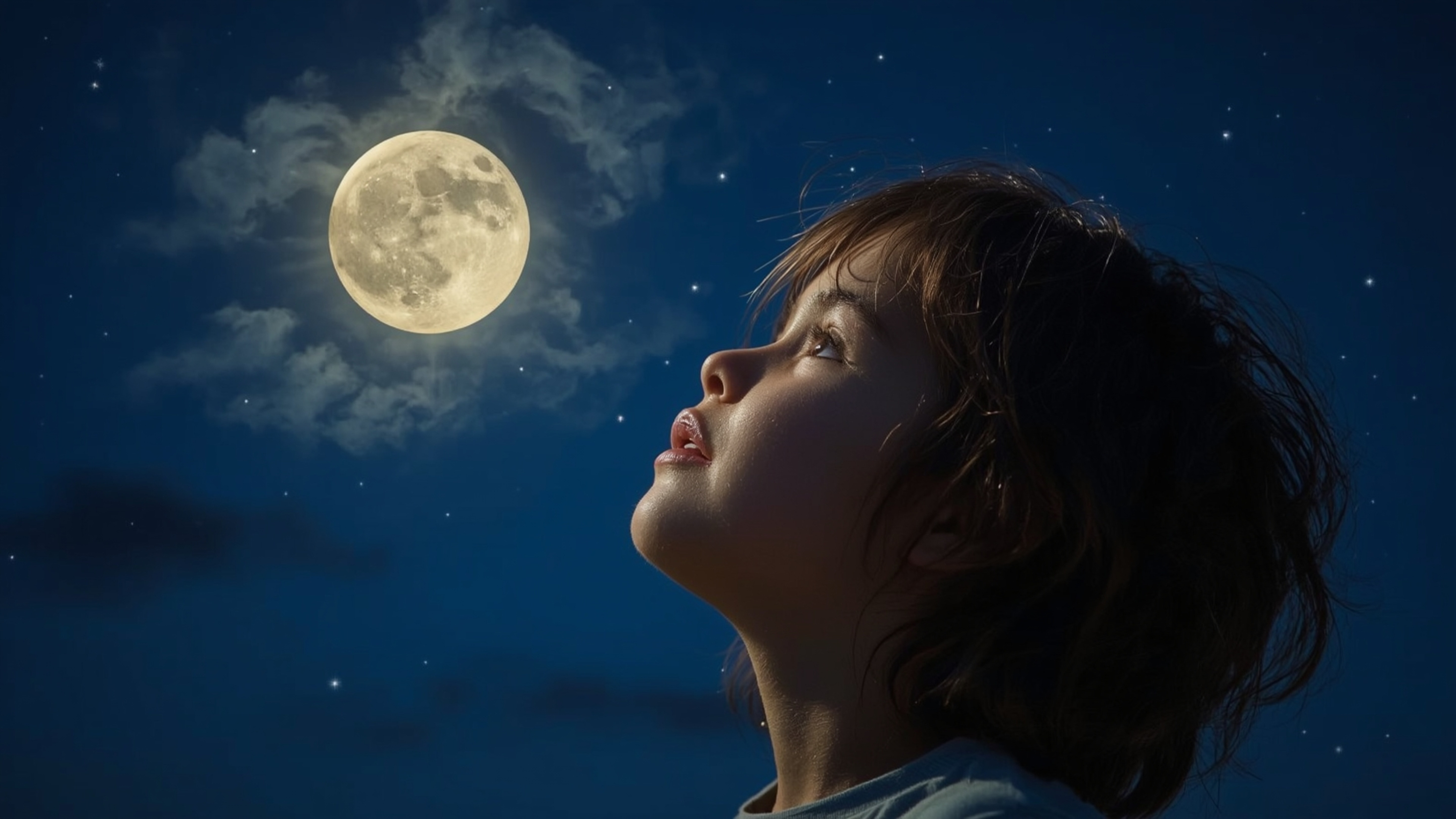 Capture a tender moment of innocence and magic with this high-resolution, professionally lit stock photo. A peaceful and sere