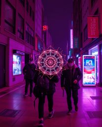 This candid street photography project explores the intersection of urban life and futuristic technology through surreal infr