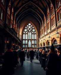 Explore a magical school teeming with young wizards, captured in stunning architectural color photography. Experience a drama