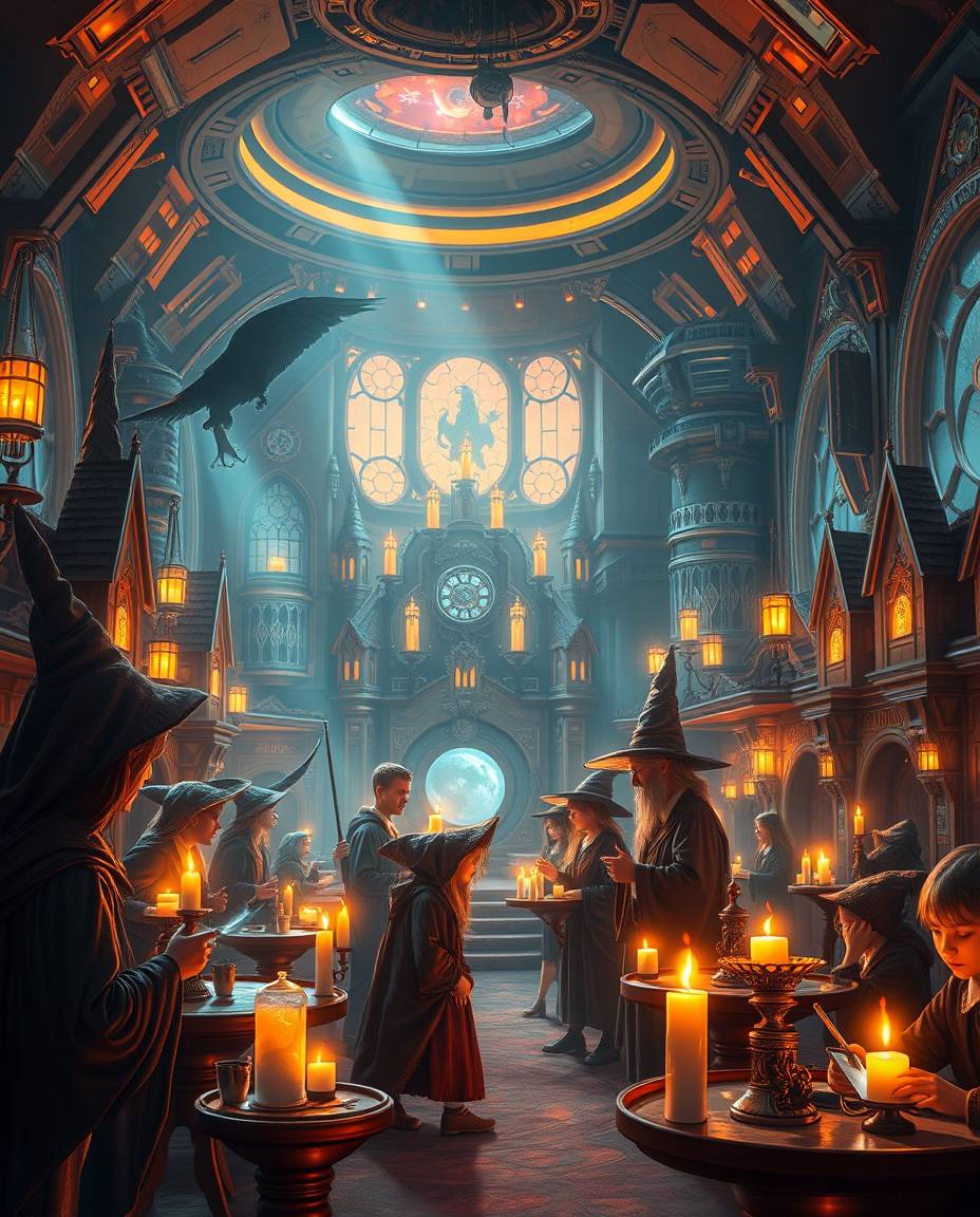 Discover a futuristic magical school where young wizards train amidst a captivating blend of advanced technology and enchanti