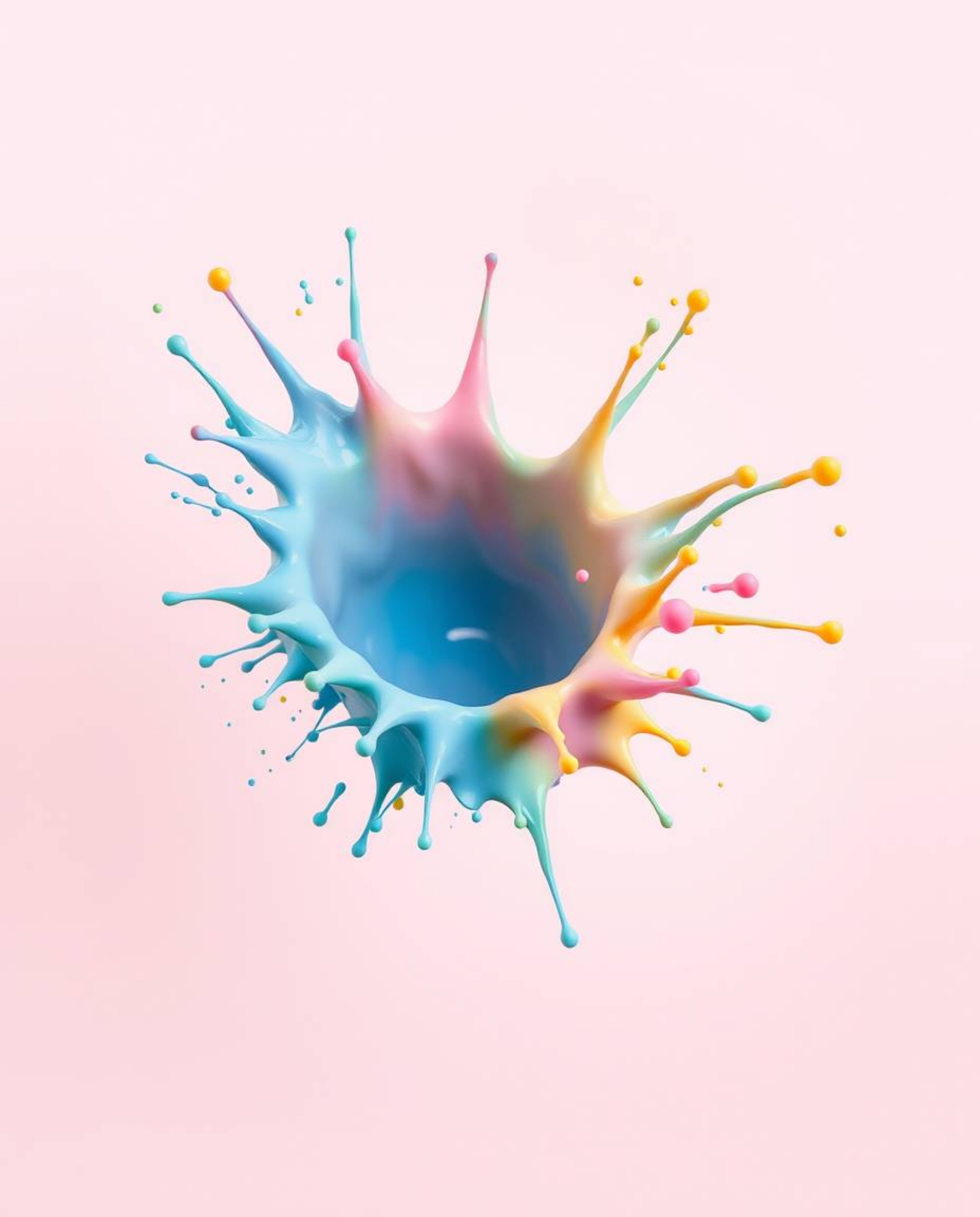 Experience the beauty of a modern flat design featuring a smooth gradient transition and a vibrant paint splash captured mid-