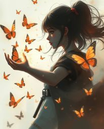 Explore a captivating fantasy scene filled with complementary epic colors and a misty atmospheric rough texture. This dynamic
