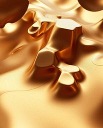 Explore a dramatic cinematic bronze surface rendered with intricate 3D shapes and a smooth gradient texture, a vision of futu