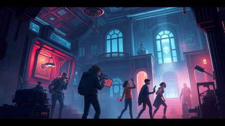 A group of brave teenagers unravels a chilling mystery within a technologically advanced haunted mansion.  This futuristic sc