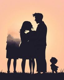 Experience a touching family reunion rendered in the heartwarming style of Pixar animation, set against a soft pastel backdro
