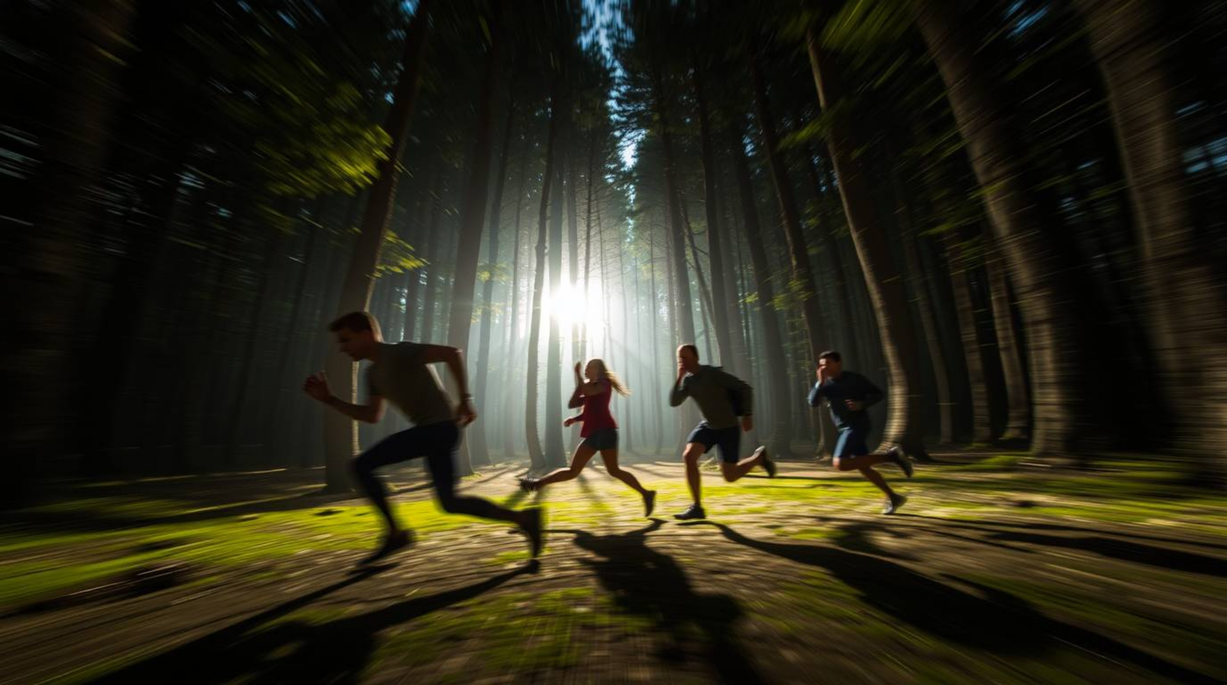 Experience the thrill of an intense chase through a mesmerizing looping forest, brought to life with dramatic lighting and bl
