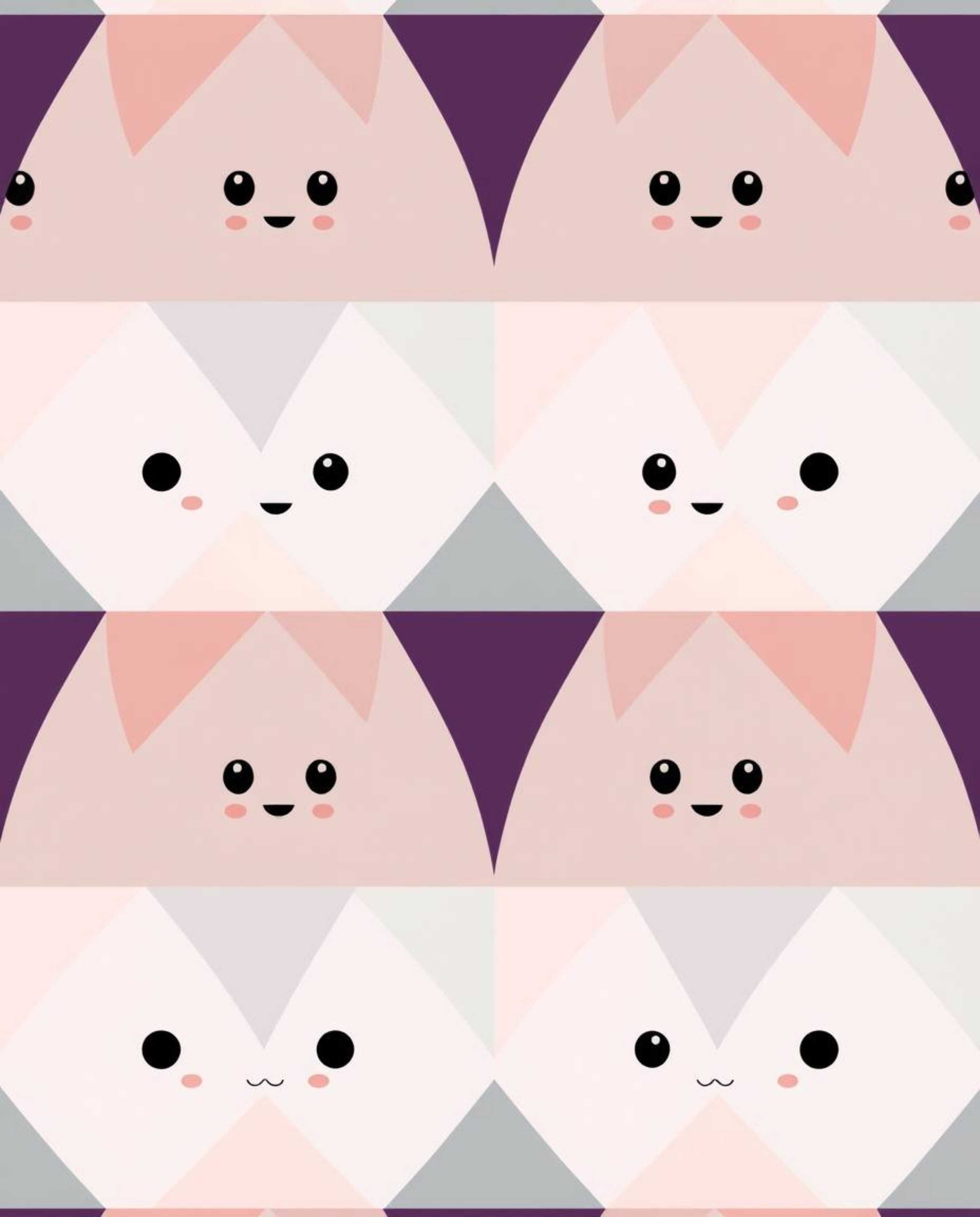 This adorable and cute geometric pattern wallpaper features beautiful pastel gradients and a soft modern design. The high con