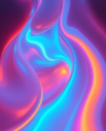 Explore captivating digital artwork featuring glowing bioluminescent colors illuminating smooth 3D fluid shapes with metallic