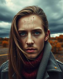 Explore stunning digital glitch art portraits featuring corrupted data, pixelated styles, and intense dramatic weather.  Expe
