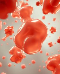 A surreal 3D render showcasing fluid organic blobs composed of translucent materials gracefully floating in space.  Rendered 