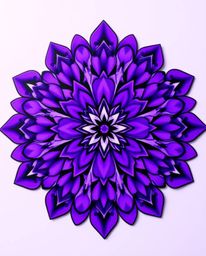 Explore a collection of geometric floral mandalas featuring a symmetric design and a captivating blend of deep ultraviolet hu