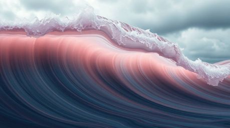 Experience the captivating beauty of a fluid abstract wave rendered with a pastel gradient texture in a moody and dramatic st
