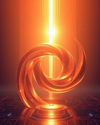 Immerse yourself in a captivating 3D illustration showcasing a futuristic sci-fi style with warm golden hour light. Witness f