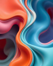 This captivating image showcases a modern flat design with an extreme macro close-up, revealing a vibrant interplay between c
