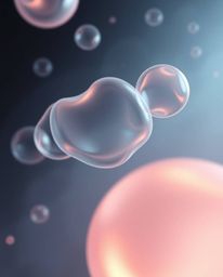 Explore stunning 3D renders featuring translucent, fluid organic blobs gracefully floating in space, bathed in a soft cinemat