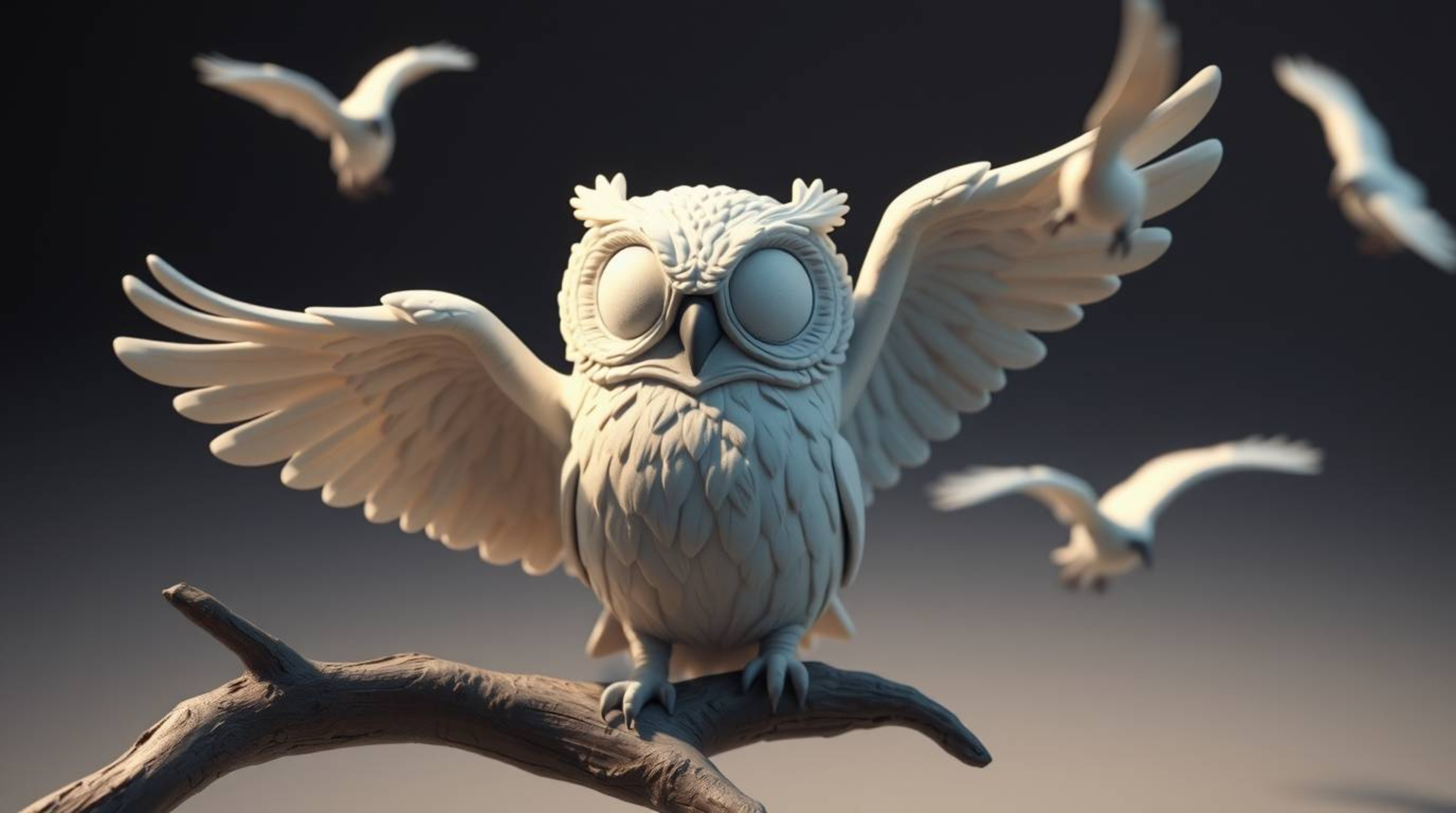 A charming image of a blind owl, rendered in Pixar's signature style, captures the essence of 'inner vision' as it teaches bi