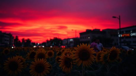 Experience a captivating collection of candid street photography shots.  These images showcase a stunning sunflower field bat