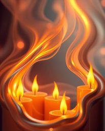 Experience the mesmerizing dance of warm candle lights illuminating dynamic fluid shapes morphing seamlessly into each other 