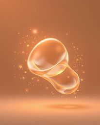 Explore the captivating world of modern flat design where glassy, fluid 3D shapes dance in motion, enveloped by radiant parti