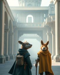 Explore a captivating journey where a hero finds an unlikely ally in a talking animal sidekick. Captured through the lens of